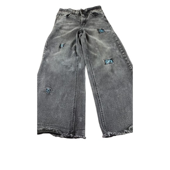 YMI Women's Black Fly Zip Five Pockets Style Distressed Denim Jeans Size 9/29 - Picture 5 of 8